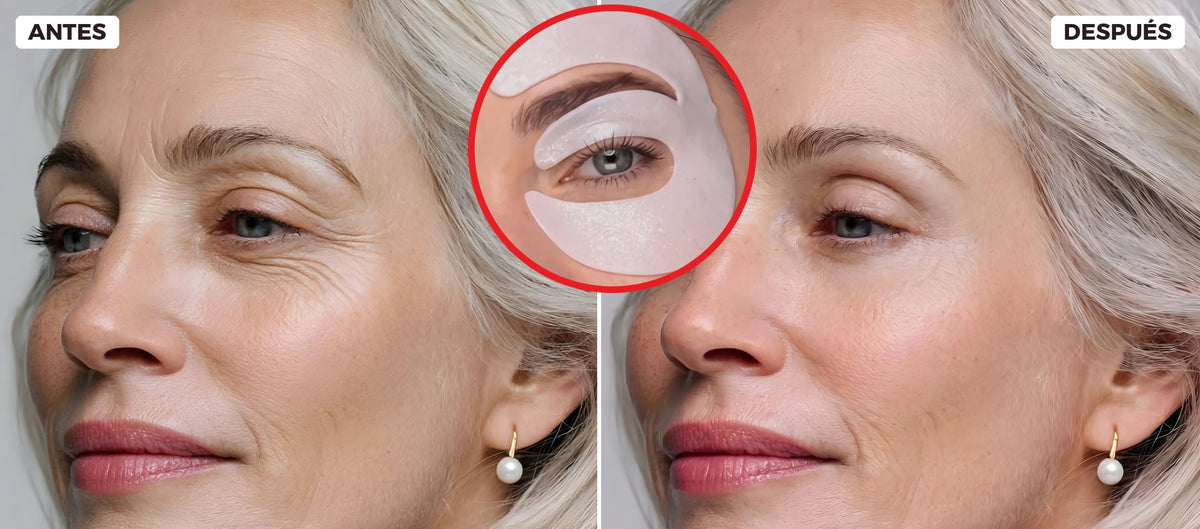 Antes y después contorno de ojos con la mascarilla Veorvo