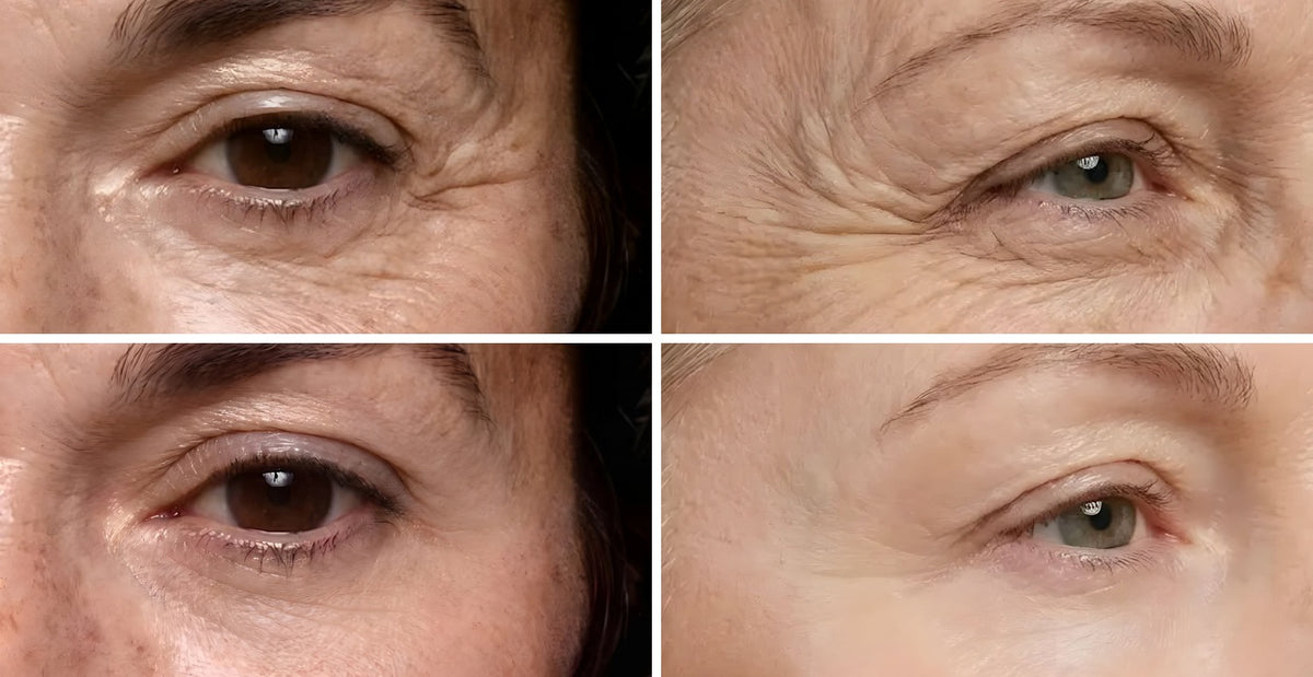 Antes y después del contorno de ojos