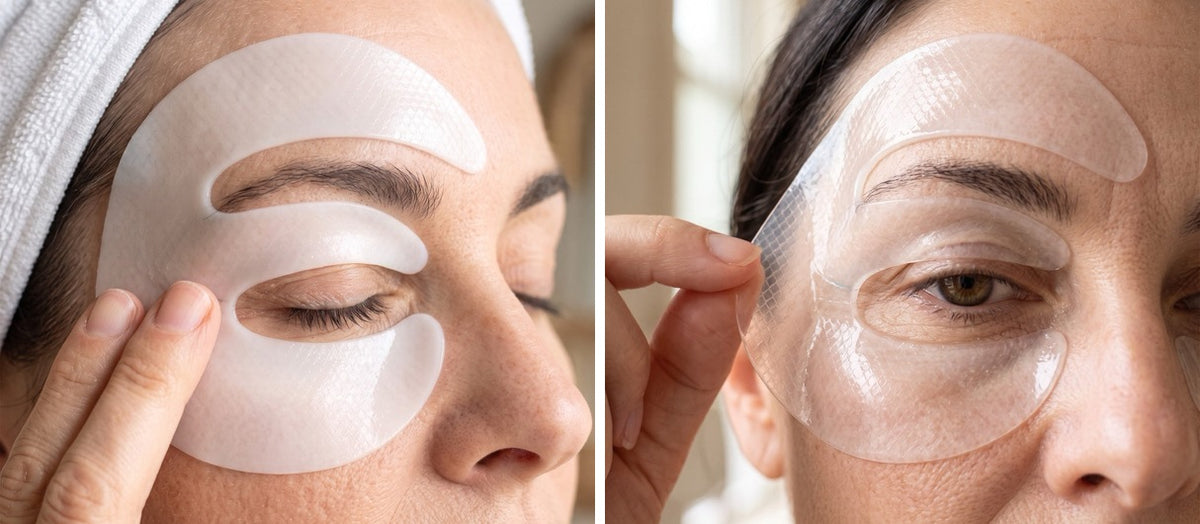 Mascarilla blanca al ponerla y transparente al final