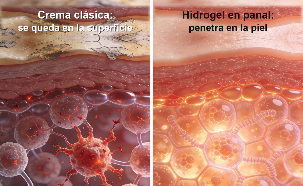 Crema clásica frente a hidrogel en panal
