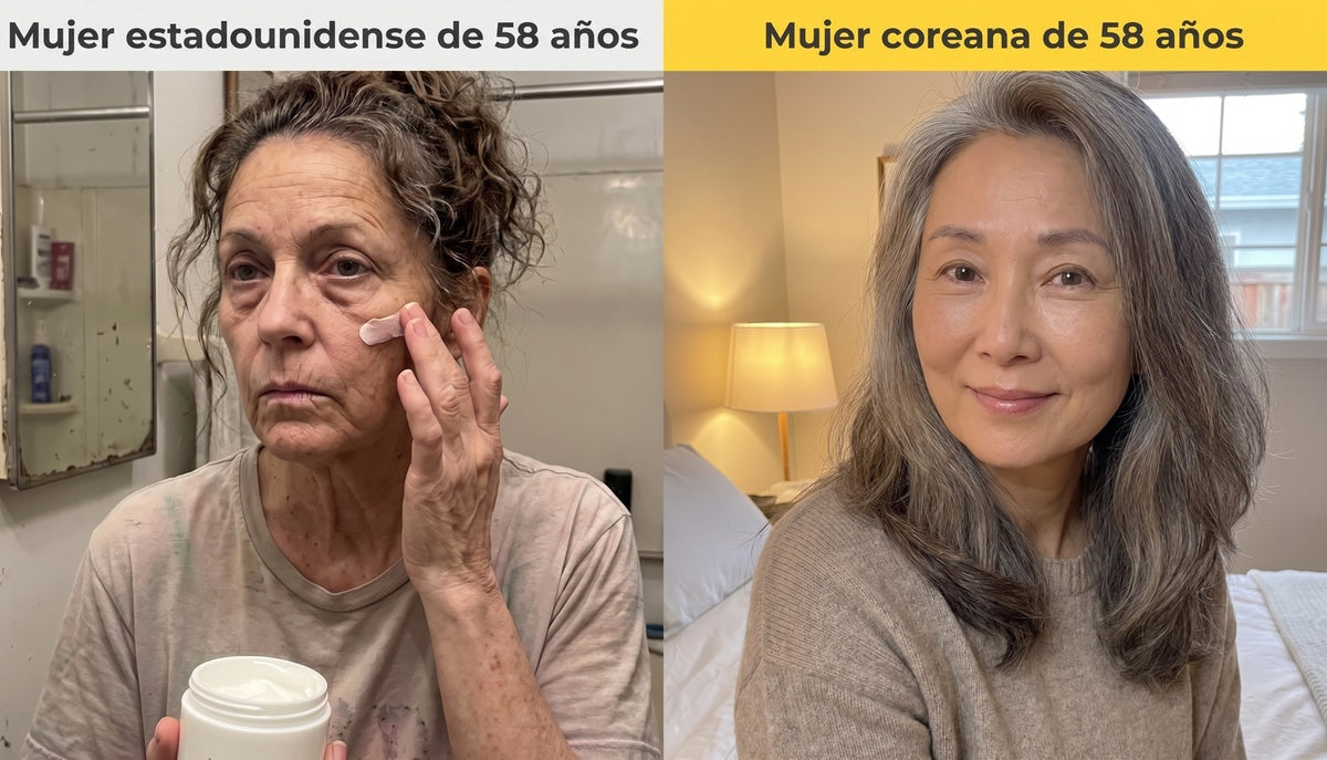 Mujer estadounidense y mujer coreana de 58 años