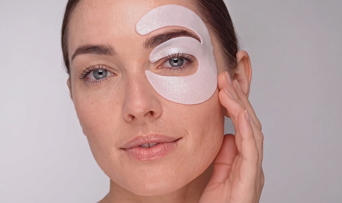 Mujer con la mascarilla para ojos Veorvo