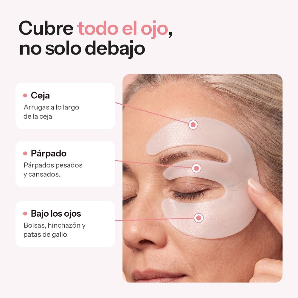 Covers the whole eye: the brow, lid and under-eye pieces